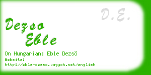 dezso eble business card